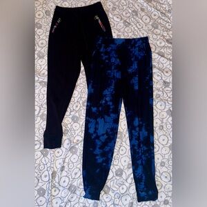 Women’s Amazon Black and Blue Tie-Dye Joggers size Large EUC